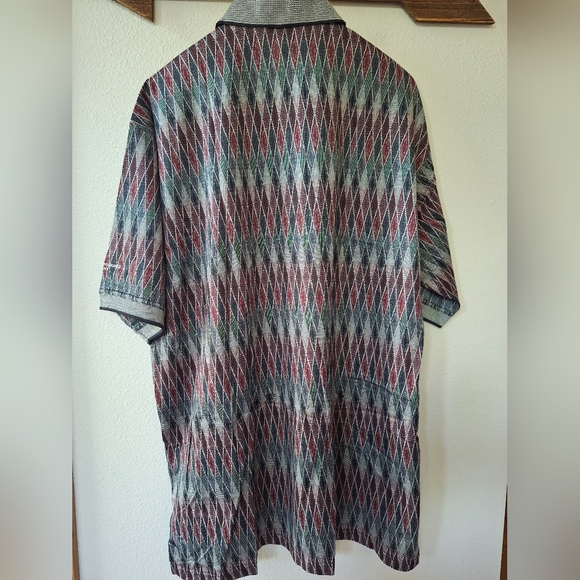 NWT Descente International Permalok Golf Polo Diamond Pattern Mens Size XL - Picture 7 of 7